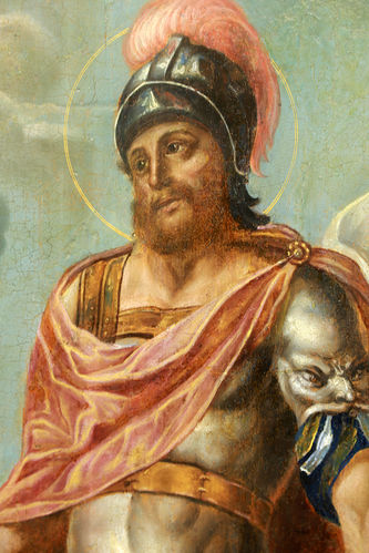 Старинная храмовая икона "Иоанн Воин" - фото 2