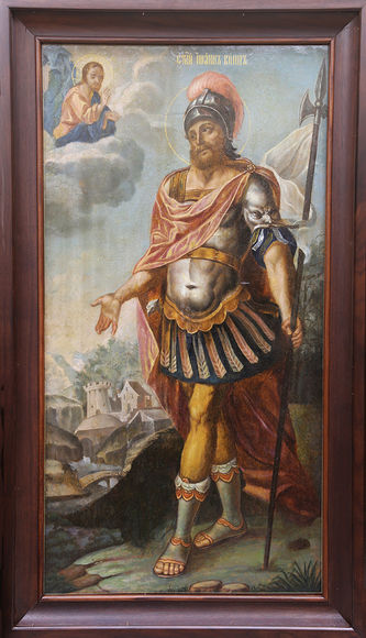 Старинная храмовая икона "Иоанн Воин" - фото 4