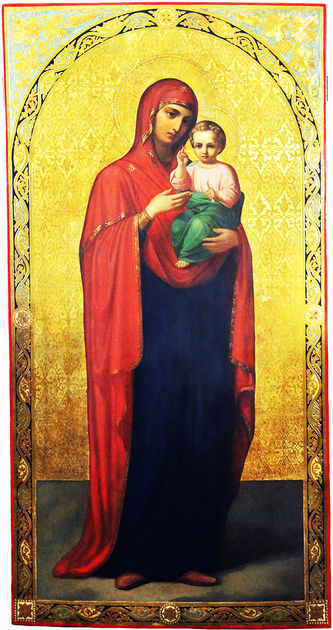 Старинная храмовая икона Божья Матерь "Одигитрия"