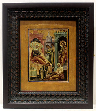 Старинная икона "Рождество Пресвятой Богородицы" - фото 2