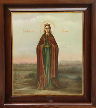 Старинная икона "Ирина - Святая великомученица " - фото 4