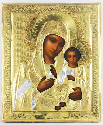 Старинная икона "Иверская Пресвятая Богородица" - фото 2