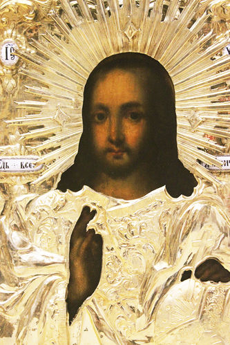 Старинная икона "Господь Вседержитель с державой и скипетром" - фото 2