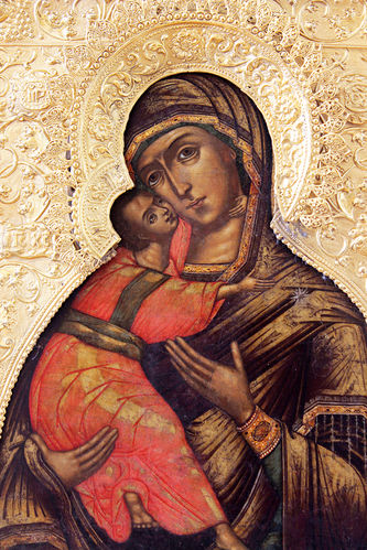 Старинная икона Божья Матерь "Владимирская" - фото 2