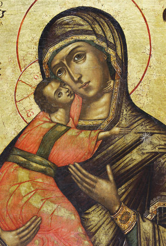 Старинная икона Божья Матерь "Владимирская" - фото 4