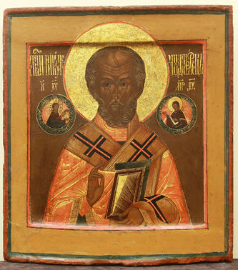 Старинная икона "Николай Чудотворец"