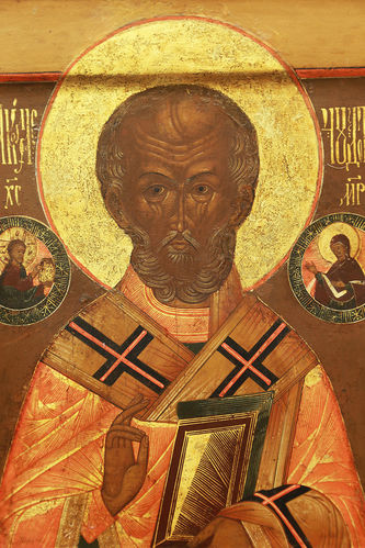 Старинная икона "Николай Чудотворец" - фото 2