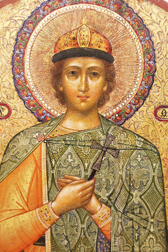 Старинная икона-тондо "Благоверный князь Фёдор Муромский" - фото 2