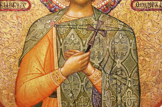 Старинная икона-тондо "Благоверный князь Фёдор Муромский" - фото 3