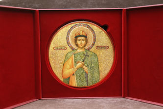 Старинная икона-тондо "Благоверный князь Фёдор Муромский" - фото 4