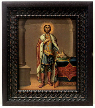 Старинная икона "Благоверный князь Александр Невский"
