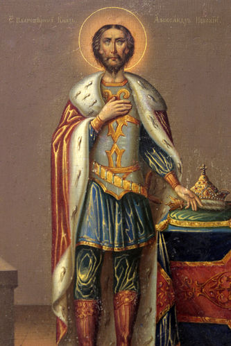 Старинная икона "Благоверный князь Александр Невский" - фото 3