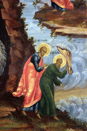 Старинная икона "Огненное восхождение Ильи пророка" - фото 3