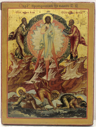 Старинная икона "Преображение Господне"