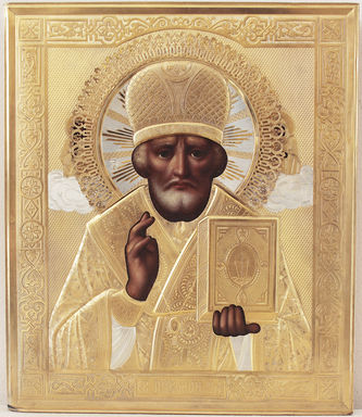 Антикварная икона "Святитель Николай Чудотворец"