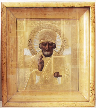 Антикварная икона "Святитель Николай Чудотворец" - фото 4