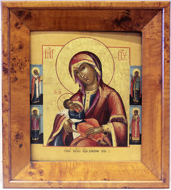 Редкая антикварная икона Божьей Матери "Блаженное чрево" - фото 5