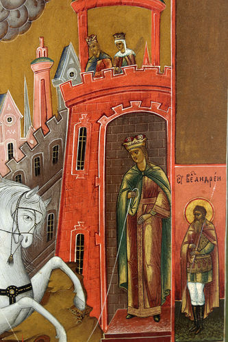 Старинная икона "Святой великомученик Георгий Победоносец" - фото 3