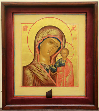 Антикварная икона "Богоматерь Казанская" - фото 3