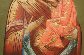 Старинная икона "Пресвятая Богородица Тихвинская" - фото 3