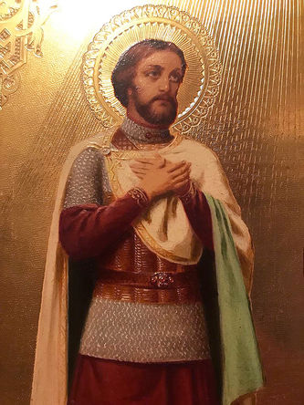 Антикварная икона "Святой князь Александр Невский и святая преподобная Анастасия" - фото 2