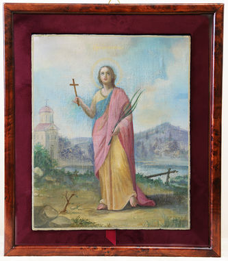 Старинная икона "Святая мученица Надежда" - фото 4