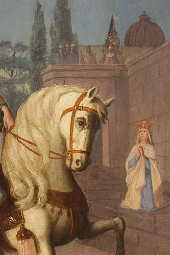 Старинная икона "Георгий Победоносец" - фото 3