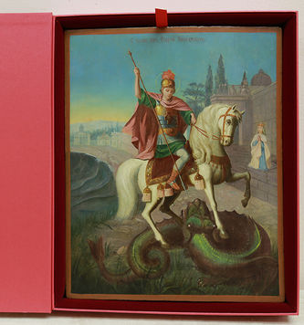 Старинная икона "Георгий Победоносец" - фото 4