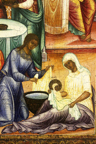 Старинная икона "Рождество Пресвятой Богородицы" - фото 4