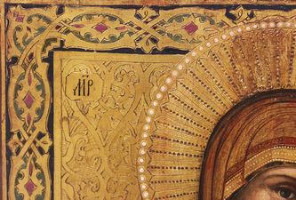 Антикварная икона "Иверская Божья Матерь" - фото 3