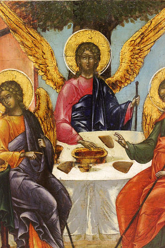 Старинная икона "Пресвятая Троица Ветхозаветная" - фото 2