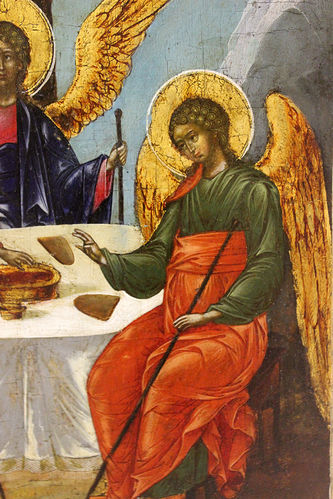 Старинная икона "Пресвятая Троица Ветхозаветная" - фото 3