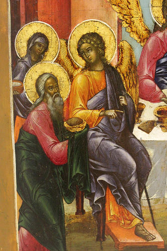 Старинная икона "Пресвятая Троица Ветхозаветная" - фото 4