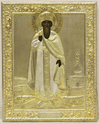 Фабрика Галкиных Семена и Петра
Старинная икона "Святой князь Владимир" в окладе