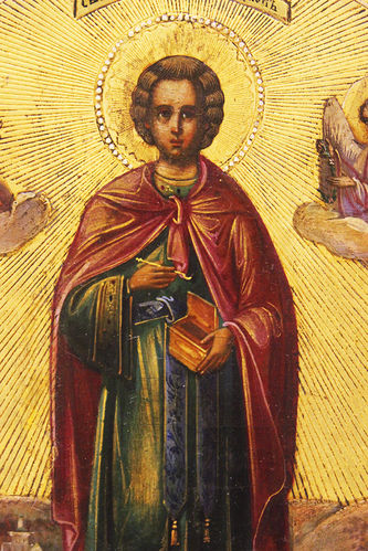 Старинная икона "Святой великомученик Пантелеймон" - фото 2