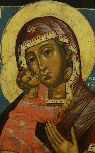 Старинная икона "Пресвятая Богородица Феодоровская" - фото 2