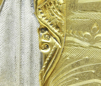 Фабрика Галкиных Семена и Петра
Старинная икона для семейного счастья - "Святые мученики Самон, Гурий и Авив - покровители семейного очага" в серебряном окладе - фото 5