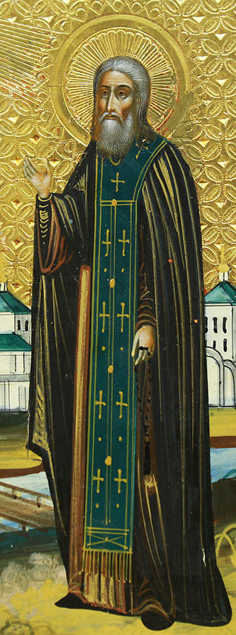 Старинная икона "Преподобный Григорий Пельшемский" - фото 2