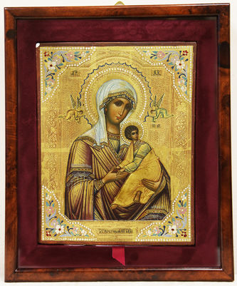 Старинная икона "Страстная Пресвятая Богородица" - фото 5