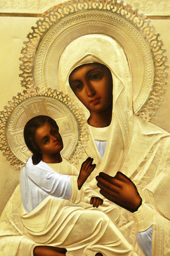 Фабрика Галкиных Семёна и Петра
Очень редкая старинная икона "Богоматерь Холмская" в серебряном окладе - фото 2