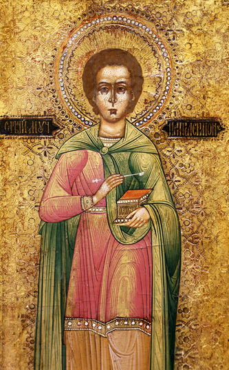 Старинная икона "Святой мученик Пантелеймон" - фото 2