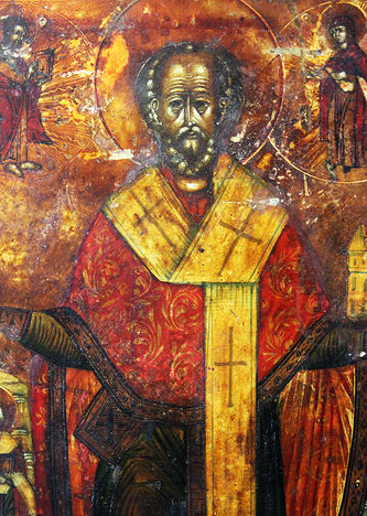 Старинная икона "Никола Можайский с житием" в окладе - фото 3