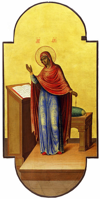 Старинные парные иконы «Благовещение» - фото 3