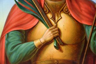 Старинная икона "Великомученик Дмитрий Солунский" - фото 4