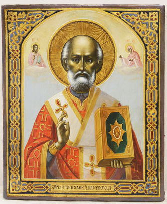 Старинная икона "Святитель Николай Чудотворец"