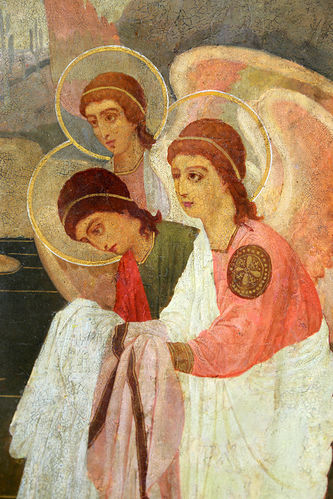 Старинная икона "Крещение Господне" в стиле модерн - фото 3