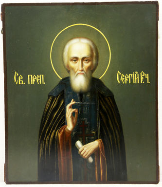 Малышевская иконописная школа
Старинная икона "Святой преподобный Сергий Радонежский"