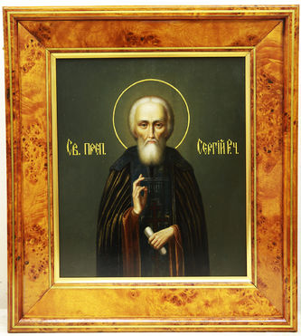 Малышевская иконописная школа
Старинная икона "Святой преподобный Сергий Радонежский" - фото 4