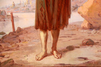 Старинная икона "Преподобный Симеон Христа ради юродивый" - фото 3