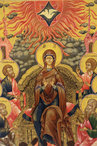 Старинная икона "Сошествие Святого Духа (Пятидесятница)" - фото 2